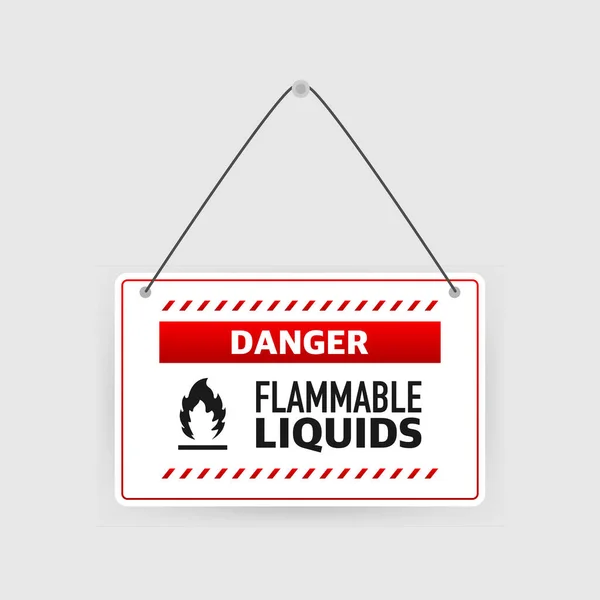 Illustration jaune de liquides inflammables sur fond blanc. Illustration vectorielle. Flamme de feu — Image vectorielle