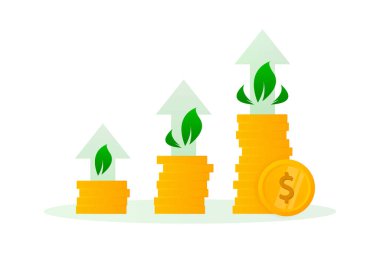 Düz altın ikonu. Bölünmüş konsept. İş için finansal yatırım. İş vektör simgesi. Mali büyüme vektörü