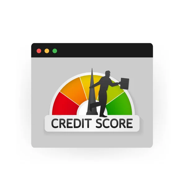 Icona del concetto di punteggio di credito. Concetto del documento.Illustrazione vettoriale — Vettoriale Stock