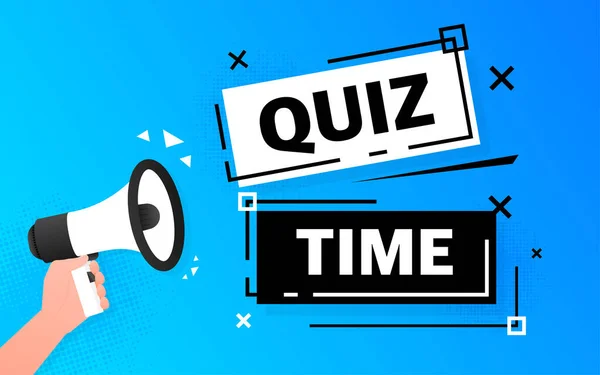 Quiz time banner. The concept is the question with the answer