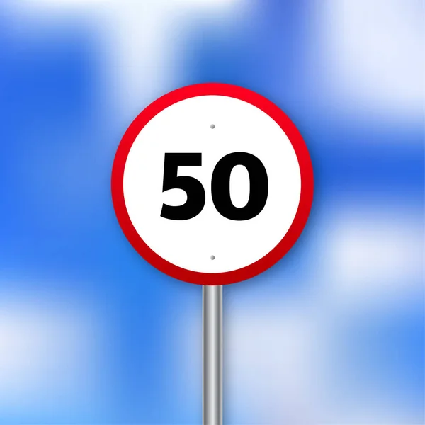 Panneau routier Miles avec 50 pour la conception web. Fond noir. Fond vectoriel — Image vectorielle