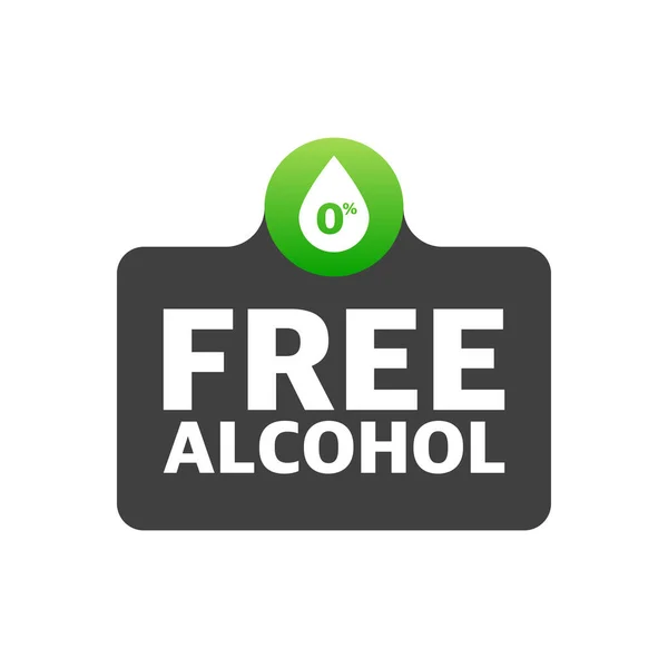 Alcohol free green icon symbol. Vector illustration — Stock Vector