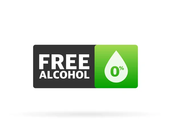 Symbole d'icône verte sans alcool. Illustration vectorielle — Image vectorielle