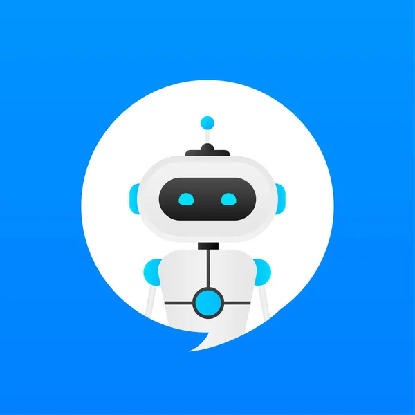 Koncepcja ikony Chatbota, chat bota lub chatterbota. Robot Virtual Assistance Of Website lub aplikacje mobilne. Ilustracja wektora — Wektor stockowy