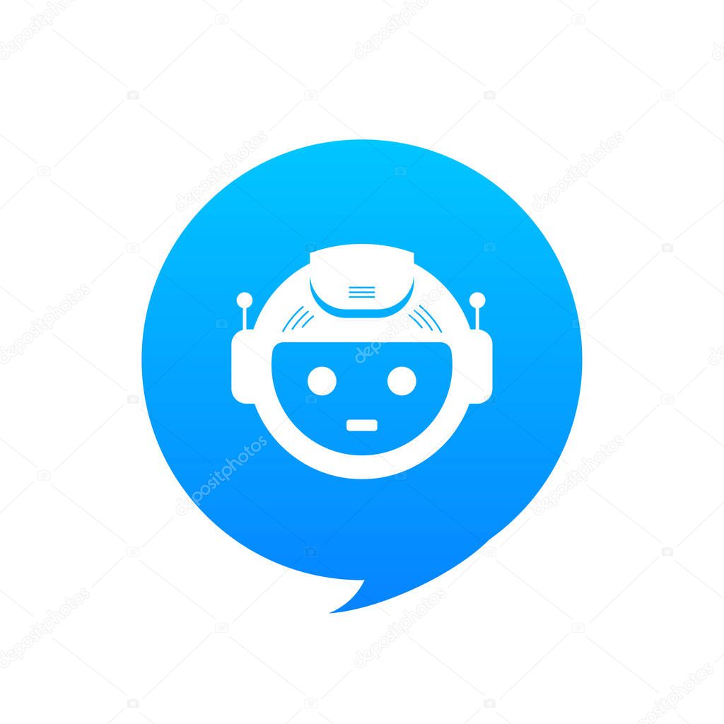 Chatbot icon concept, chat bot or chatterbot. Robot Virtual Assistance Of Website Or Mobile Applications. Vector illustration