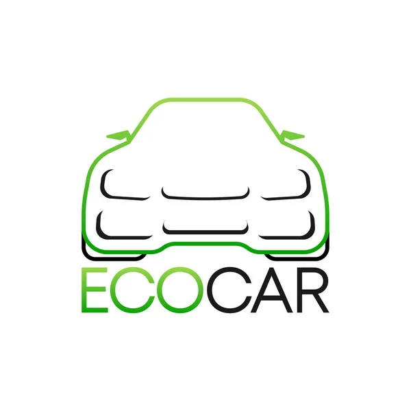 Banner con eco coche verde. Concepto de ecología. Energía eléctrica. Concepto de transporte ecológico. — Vector de stock