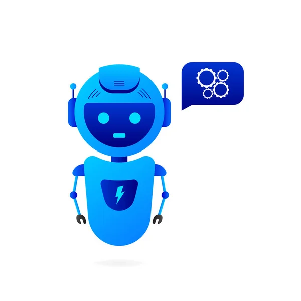 Koncepcja ikony Chatbota, chat bota lub chatterbota. Robot Virtual Assistance Of Website lub aplikacje mobilne. Ilustracja wektora — Wektor stockowy