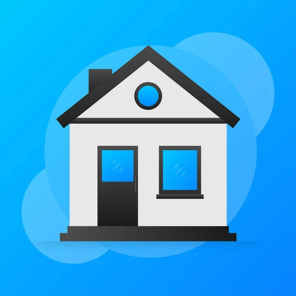Illustration plate avec icône de la maison. Illustration vectorielle simple — Image vectorielle