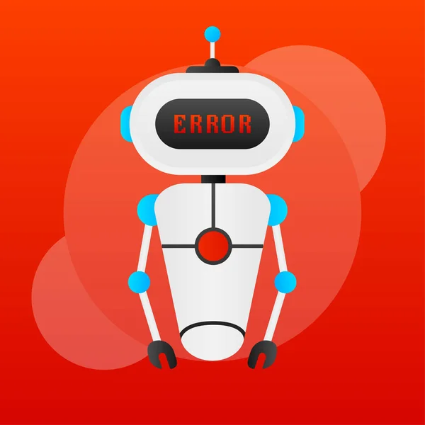 Error chatbot glyph icon. Silhouette symbol. Talkbot with error in speech bubble. Error bot. Artificial intelligence — Stock Vector