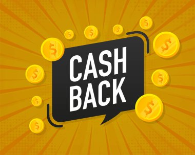 Nakit konsept logosu. Beyaz arka planda mavi pankartı geri nakde çevir