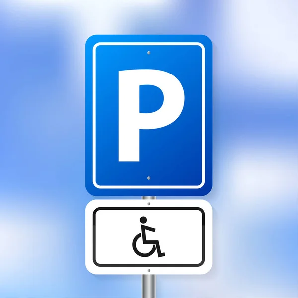 3d illustratie op witte achtergrond. Een vector handicap parkeerbord. Vectorkunst — Stockvector