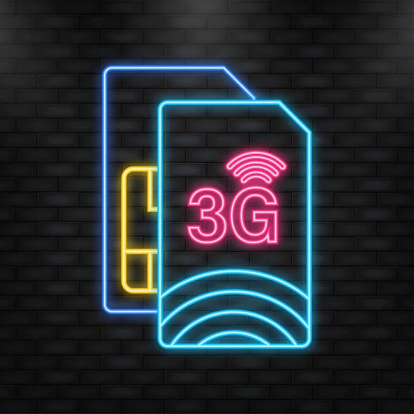 3G Sim Card. Sfondo della tecnologia 3G — Vettoriale Stock