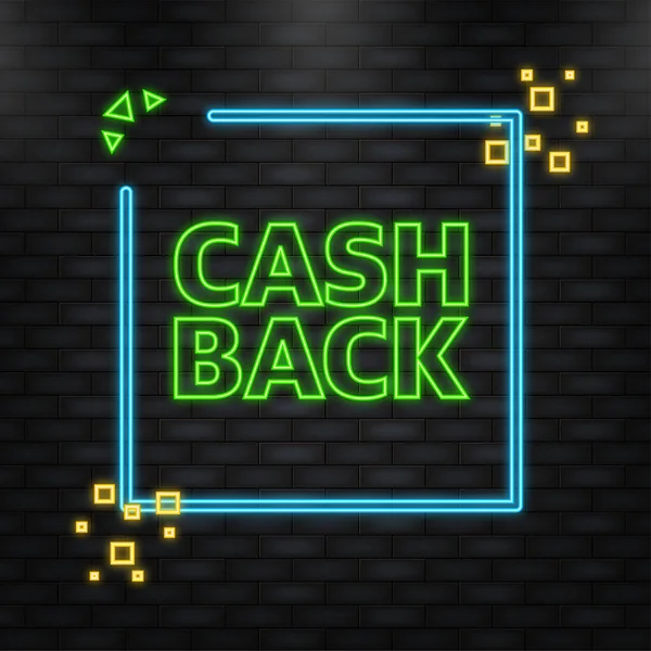 Logo concetto di Cashback. Bandiera blu Cash back su sfondo bianco. — Vettoriale Stock