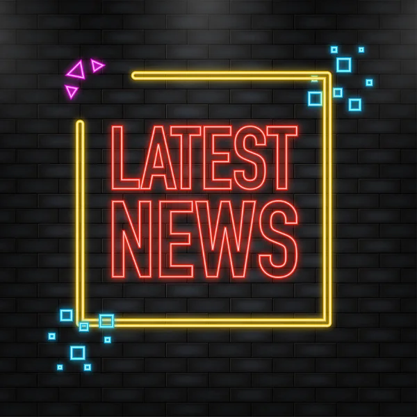 Aktuelle Nachrichten rotes Banner im 3D-Stil auf weißem Hintergrund. Vektorillustration — Stockvektor