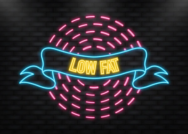 Neon Icon. Flat low fat banner, ribbon on white backdrop. Vector banner. Flat vector logo. — Image vectorielle