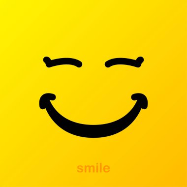 Sarı gülümseme. Gülümse ikon. Vektör simgesi ayarlandı. Vektör arkaplanı. Komik sanat