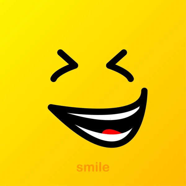 Sonrisa amarilla. Icono de sonrisa. Conjunto de emoticones vectoriales. Fondo vectorial. Arte divertido — Vector de stock