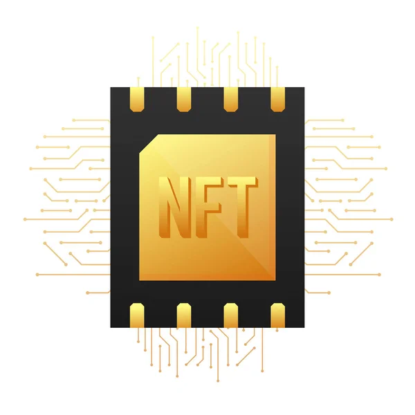 Icon with nft card. Non fungible token nft. Credit card. Bitcoin currency — Wektor stockowy