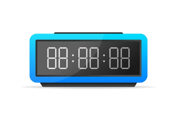 Flat digital clock illustration on white background. Phone icon set. Flat vector illustration — 스톡 벡터