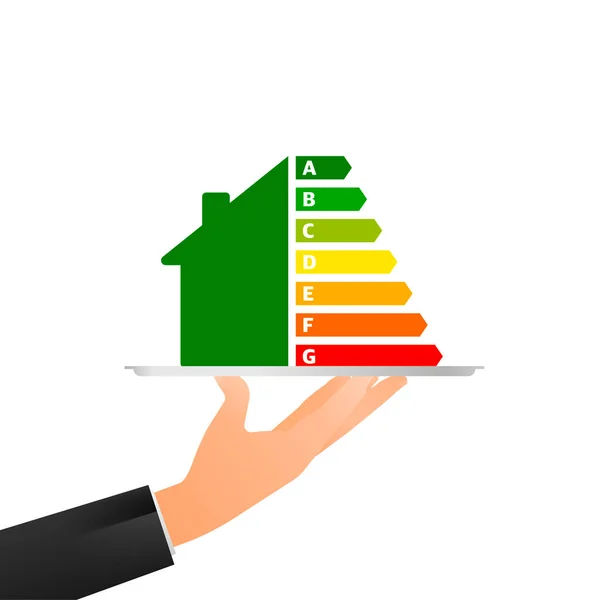 Ícone plano com energia doméstica. Ilustração vetorial plana. Ícone vetorial —  Vetores de Stock