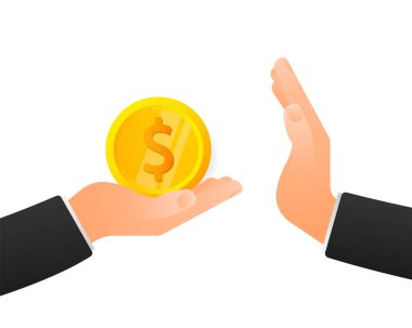 Rüşvet yok, herhangi bir amaç için harika bir tasarım. Isometric iş konsepti. Vektör izometrik illüstrasyon