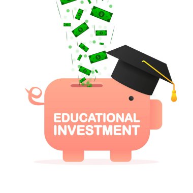 Online education, online study concept. Isometric vector. Education invest, great design for any purposes