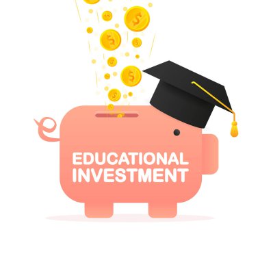 Online education, online study concept. Isometric vector. Education invest, great design for any purposes