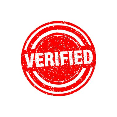 Verified stamp on white background. Vector background