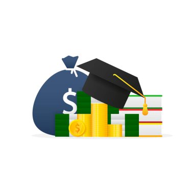 Çevrimiçi eğitim, online öğrenim kavramı. İzometrik vektör. Eğitim yatırımı, her amaç için büyük tasarım