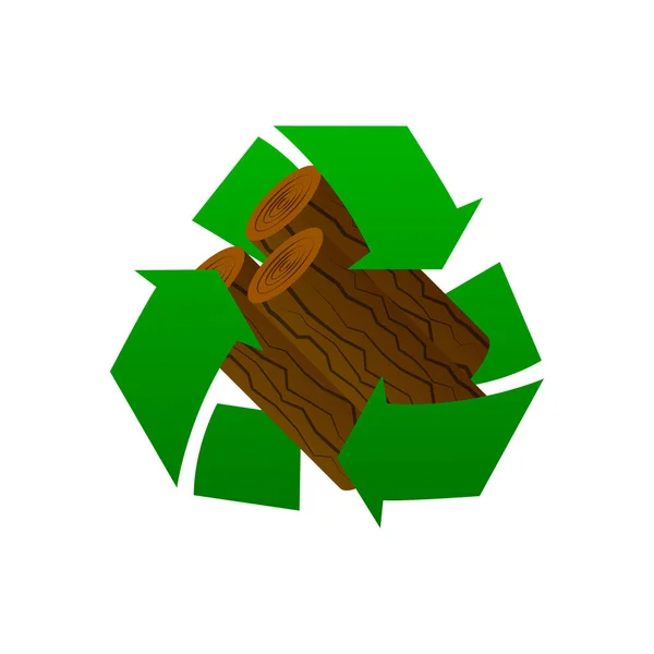 回收木材，任何目的的伟大设计。绿色能源背景 — 图库矢量图片