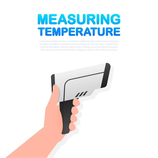 Linear measuring temperature for medical design. Vector logo — Stock Vector