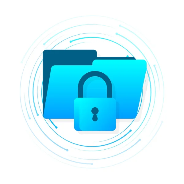 Private key, digital key. Cyber security concept. Futuristic server — Vector de stock
