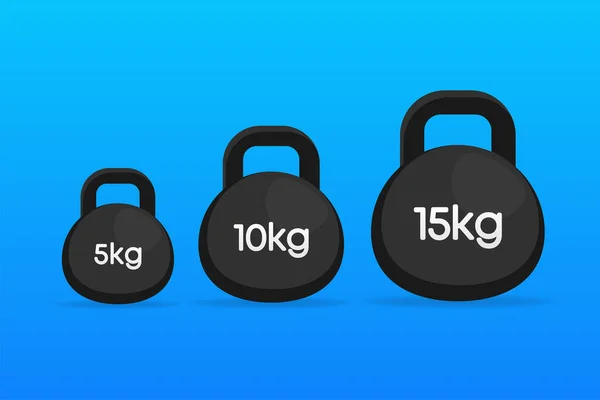 Black weight 5,10,15 kg icon. Vector illustration design — Stock Vector
