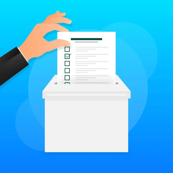 Checklist or vote bulletin in hand. Vector illustration design — Archivo Imágenes Vectoriales