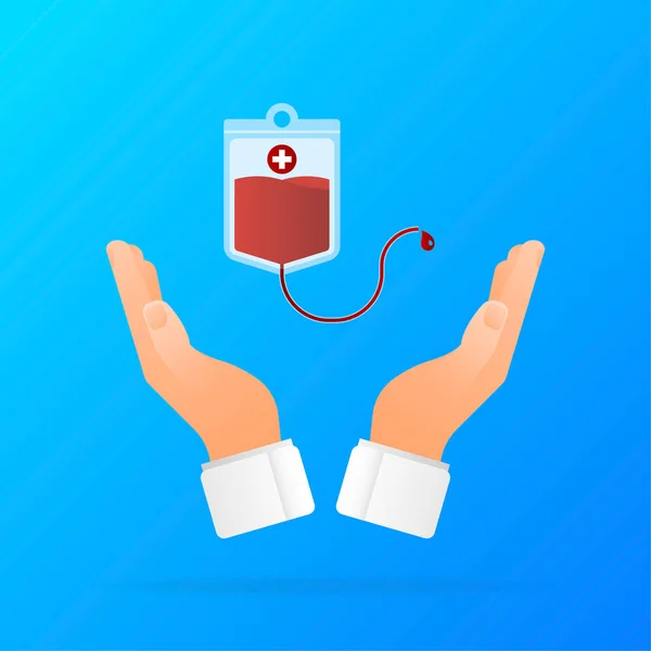 Abstract brochure with red blood donation for medical design. Vector illustration design — Image vectorielle