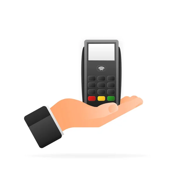 POS Terminal on a white background. Vector illustration — Image vectorielle