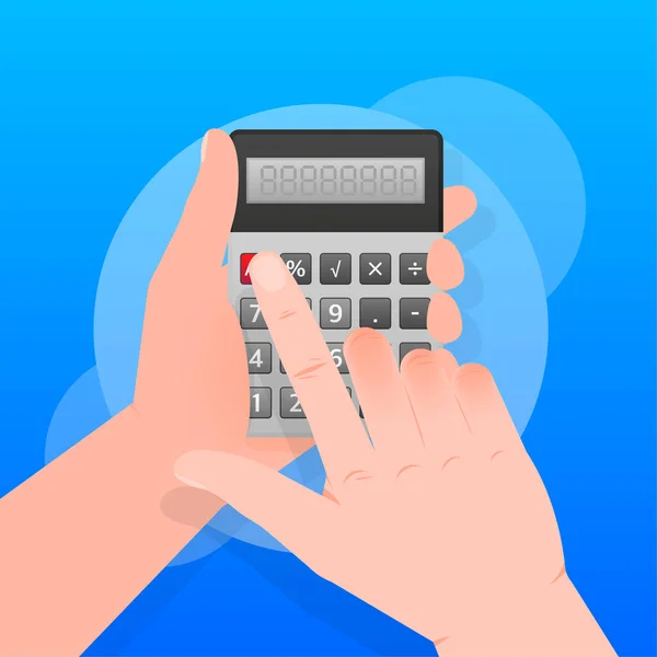 Modern cartoon illustration with calculator for web design. Financial management concept — стоковый вектор