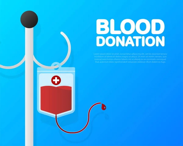 Анотація брошури з донорством червоної крові для медичного дизайну. Векторний дизайн ілюстрації — стоковий вектор