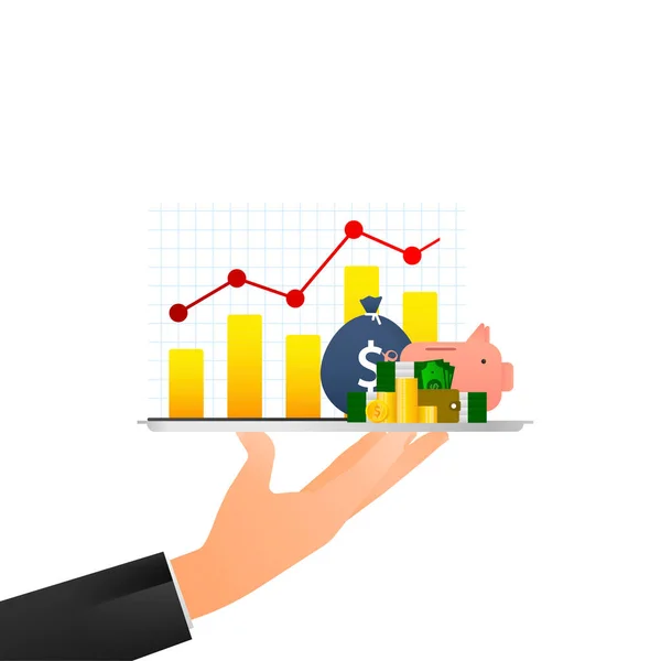 Finance money calculator. Business vector icon. Finance isometric —  Vetores de Stock