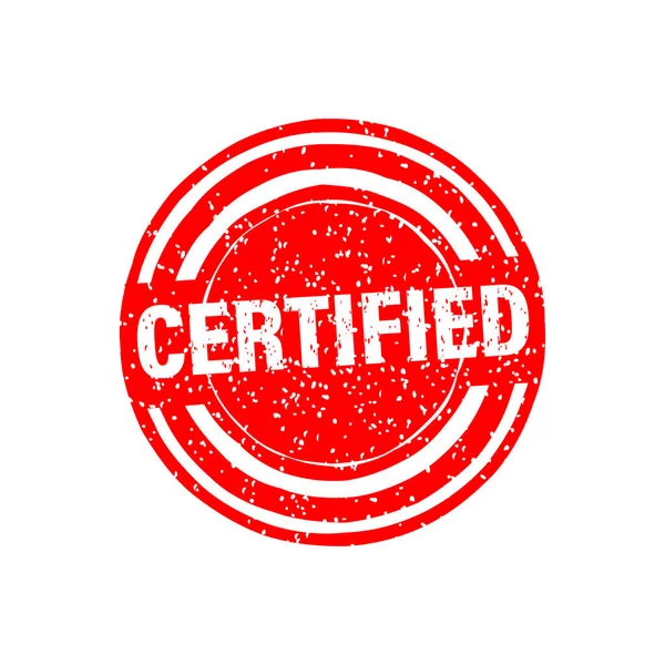 Certified stamp for banner design. Red verified badge icon vector — 스톡 벡터