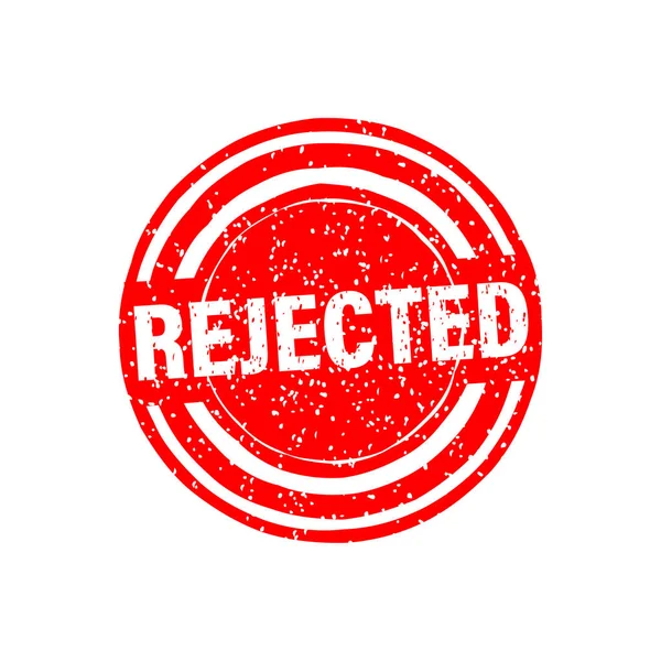 Kırmızı, beyaz arka planda eski tarz damgayı reddetti. Vektör tasarımı. Grunge dokusu