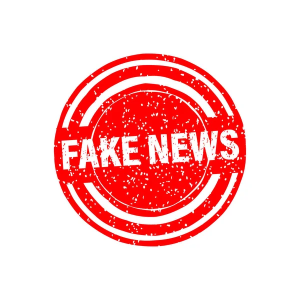 Kırmızı sahte haber damgası. Sosyal medya konsepti. Logo sembolü. Vektör logosu