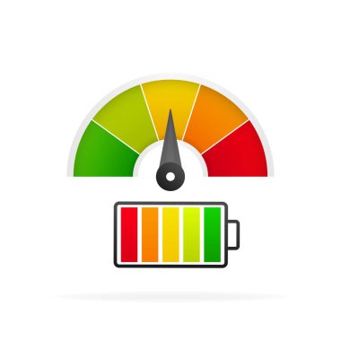 Konsept tasarım için düz pil şarjı. İzole vektör çizimi. Vektör tasarımı