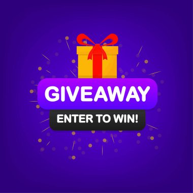 Giveaway winner announcement social media post template. Poster, media banner. Vector design template