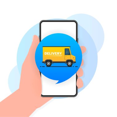 Ekspres teslimat rozeti. Beyaz arka planda kronometresi olan hızlı teslimat emri. Vektör illüstrasyonu