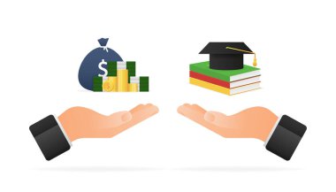 Çevrimiçi eğitim, online öğrenim kavramı. İzometrik vektör. Eğitim yatırımı, her amaç için büyük tasarım