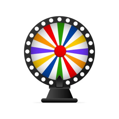 Modern stilde şans tekerleği. Vektör illüstrasyon 3d tarzı. Modern 3d grafik