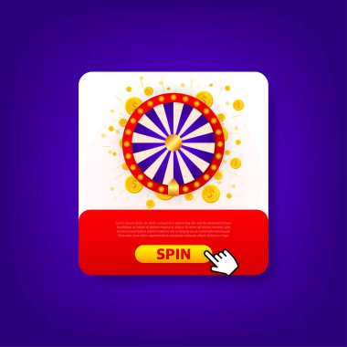 Modern stilde şans tekerleği. Vektör illüstrasyon 3d tarzı. Modern 3d grafik