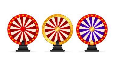 Modern stilde şans tekerleği. Vektör illüstrasyon 3d tarzı. Modern 3d grafik