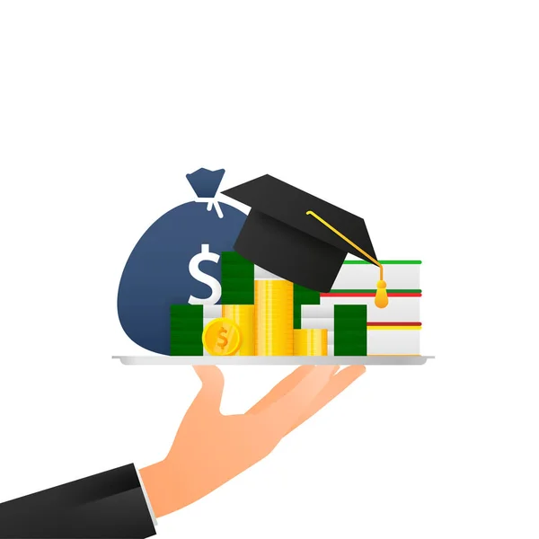 Abstract icon with student loans for banner design. Business vector icon —  Vetores de Stock